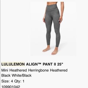 Lululemon align pant size 4